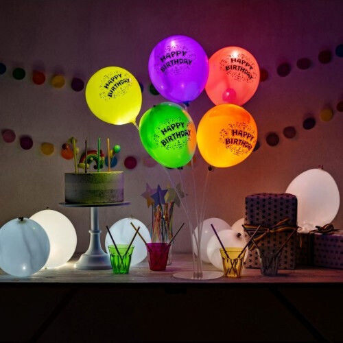 Set 5 Luftballons Latex Bunte mit LEDs 23cm