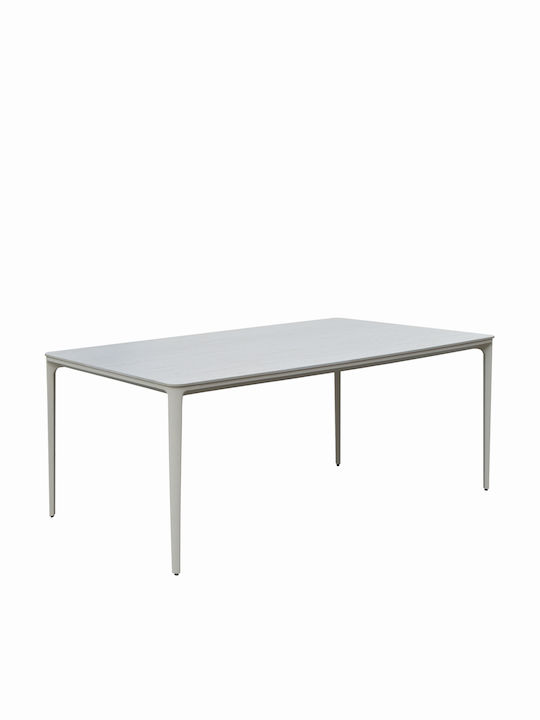 Stad Masă Pentru Sala De Mese Cu Suprafață Din Piatră Bej 180x90x75cm