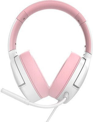 Sades Spower Over Ear Gaming Headset με σύνδεση 3.5mm Ροζ/Λευκό for Nintendo Switch / PC / PS4 / PS5 / XBOX