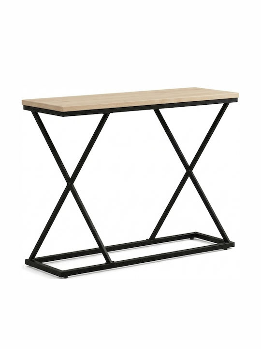 Glimmer Console Table from Wood & Metal Natural L100xW30xH80cm