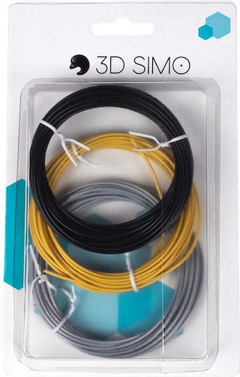 3DSimo PLA 3D Printer Filament 1.75mm μαύρο, χρυσό, γκρι 1τμχ (Refill)