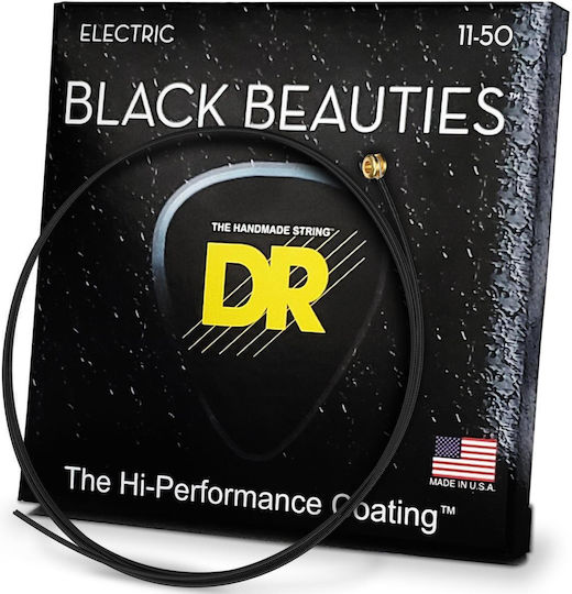 Dr Strings Black Beauties Bke-11 Electric Guitar Strings 011 050 Heavy