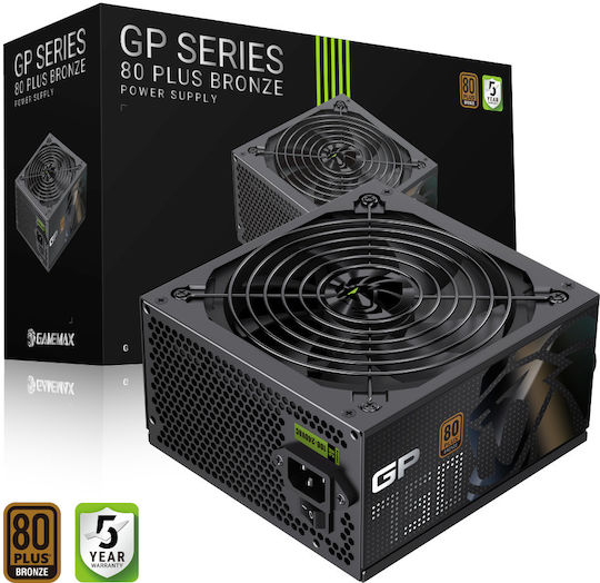 GameMax GP 750B 750W Black Power Supply Full Wired 80 Plus Bronze
