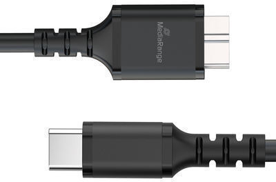 MediaRange USB 3.0 Cable USB-C male - micro USB-B 15W PD Μαύρο 0.5m MRCS257