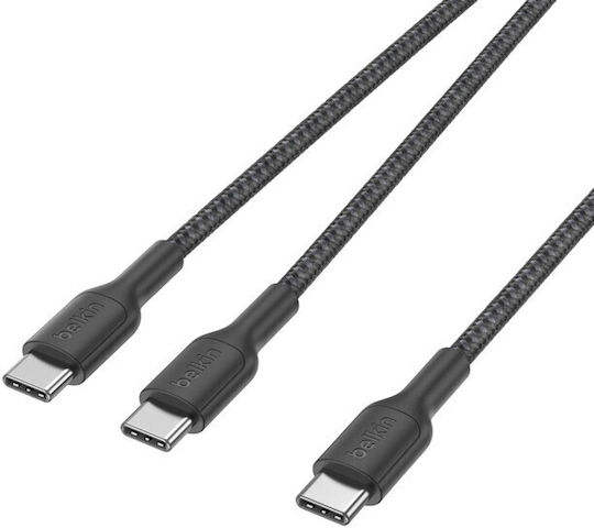 Belkin USB 2.0 Cable USB-C male - USB-C 140W Μαύρο 1.5m CAC004hq1.5MBK