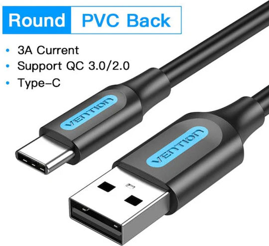 Vention USB 2.0 Kabel USB Typ-C männlich - USB-A 100W Schwarzes 3m COKBI