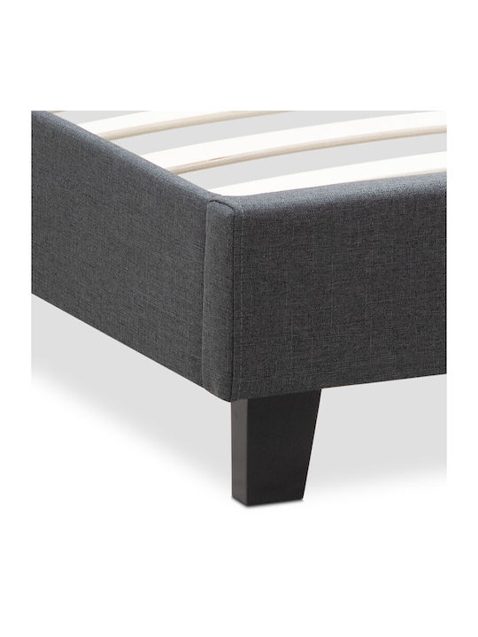 Flaches Betten Halbes Doppelbett Mit Stoff Grau Für Matratze 120x200cm