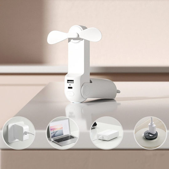 JisuLife Plus Portable Handheld Fan USB Rechargeable 4500mAh 2W White