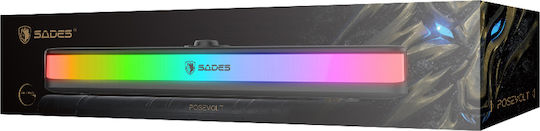 Sades Posevolt Ασύρματα Ηχεία Υπολογιστή 2.0 με RGB Φωτισμό και Bluetooth Ισχύος 10W Μαύρα