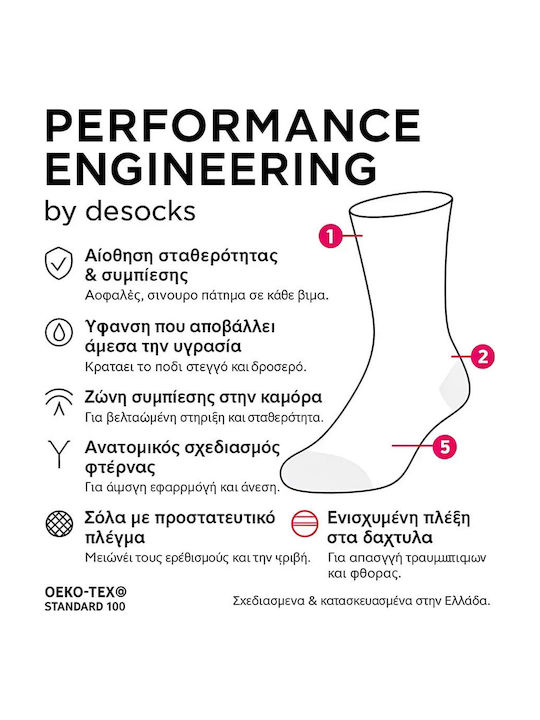 Desocks Running Κάλτσες Μαύρες 1 Ζεύγος