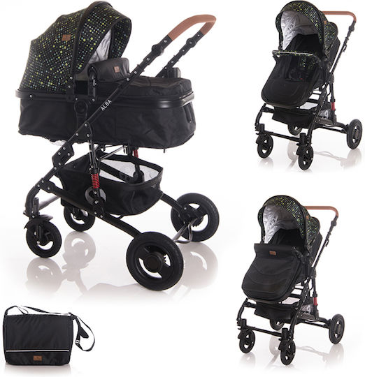Lorelli Alba Multi Stroller Adjustable 2 in 1 Baby Stroller Suitable for Newborn Black 11.15kg