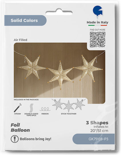 20" Star Balloon Garland Champagne 3 Pcs