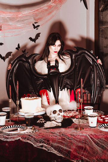 Μπαλόνι Halloween Foil Jumbo Κόκκινο Νυχτερίδα 120εκ.