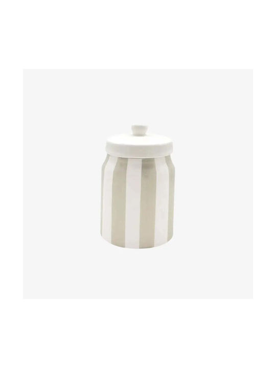 Striped Ceramic Storage Vase with Lid & Striped Texture Pgst0069