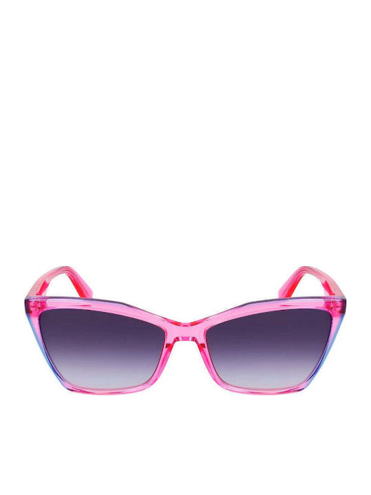 Liu Jo Woman Sunglasses with Pink Horn-Rimmed Frame and Pink Lens