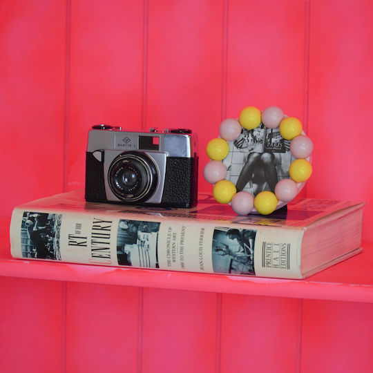 Housevitamin Fotorahmen Bubbles Hellrosa Gelb 14,5x14,5cm