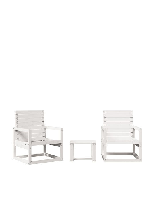 Garten- und Outdoor-Möbelsets für kleine Außenbereiche 3 Stück Weiß