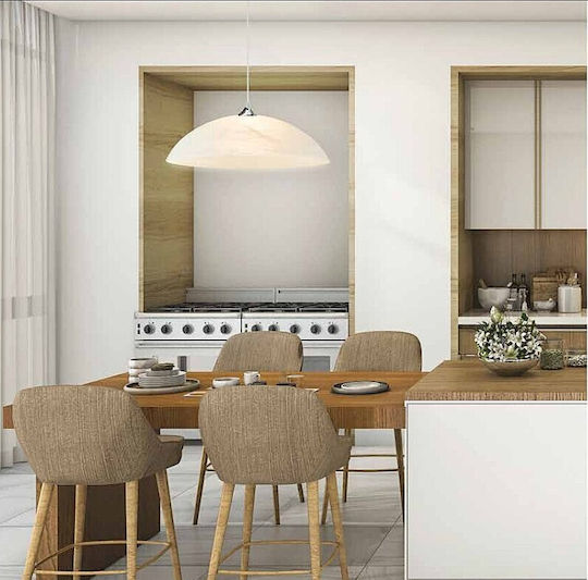 Home Lighting Emulse Κρεμαστό Φωτιστικό Λευκό Καμπάνα με Ντουί E27 40x40x150εκ.