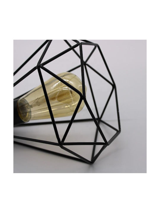 Home Lighting Mila Ceiling Light Black Grid with E27 Socket 17x17x150cm