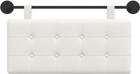 vidaXL Leather Bed Headboard Cushion White 90x55cm