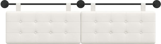 vidaXL Leather Bed Headboard Cushion White 190x55cm
