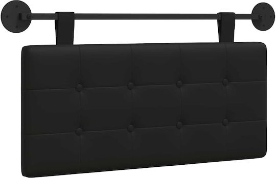 vidaXL Leather Bed Headboard Pillow Black 90x55cm