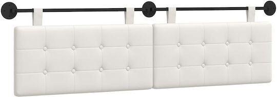 vidaXL Leather Bed Headboard Cushion White 170x55cm