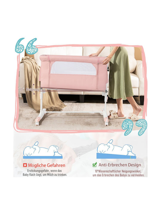 Costway Babybett Mit Matratze Rosa