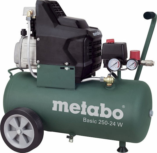 Metabo Basic 250-24 W Single-Phase Air Compressors 97dB with Power 2hp and Airtank 24lt 601533000