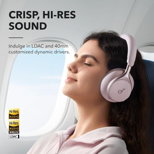 Anker Space One Wireless / Wired Over Ear Headphones with 55 hours of Operation Pink
