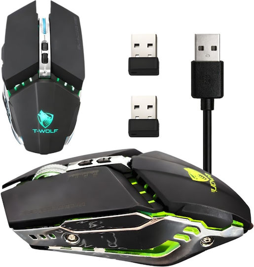 T-Wolf Q15 Ασύρματο Gaming Ποντίκι Star Black