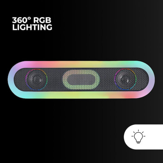 MSBORB 2.1 Wireless Speakers with RGB and Bluetooth 20W Black