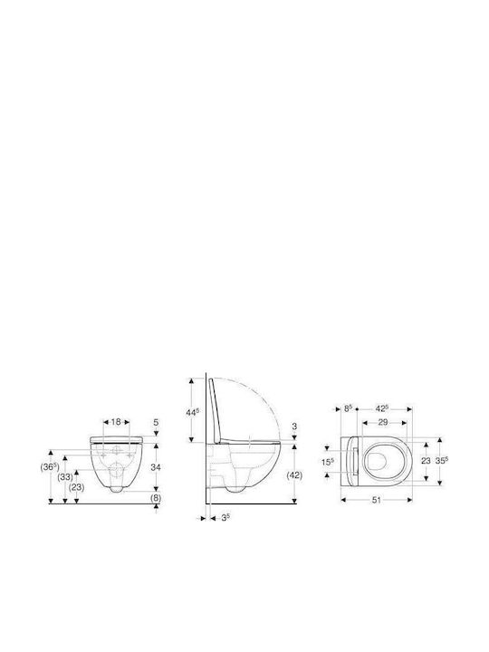 Geberit Λεκάνη Κρεμαστή με Κάλυμμα Soft Close Λευκή Geberit Λεκάνη Κρεμαστή με Κάλυμμα Soft Close Λευκή