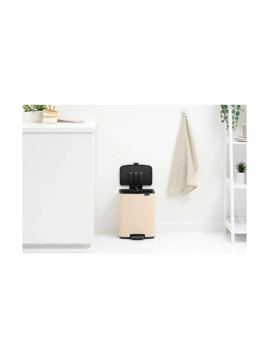 Brabantia Coș de Gunoi Plastic cu Pedală Bej 12l