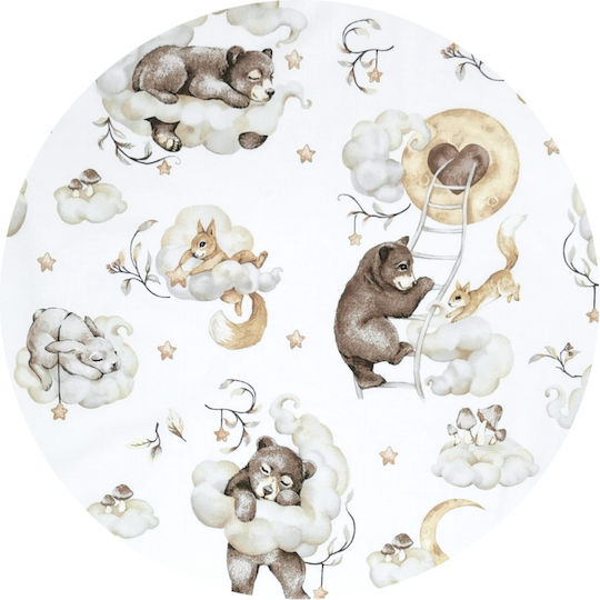 Qmini Wickeltuch für Kinderzimmer mit Tierchen 75x75cm