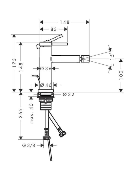 Hansgrohe Μπαταρία Μπιντέ
