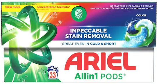 Laundry Capsules Ariel All-in-1 Pods Color 33 Pieces