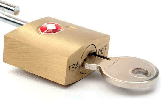 Travel Blue Gold Bronze Padlock Brass with Key Set with Embossed Design with TSA Certification 22mm Yellow 2pcs