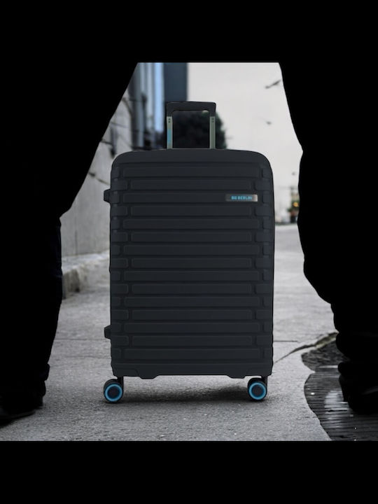 Bg Berlin Expandable Μεσαία Βαλίτσα Ταξιδίου Σκληρή Μαύρη με 4 Ρόδες Ύψους 66εκ.