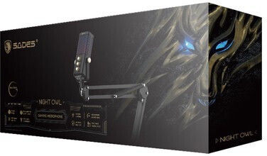 Sades Night Owl Dynamisches Mikrofon mit USB Typ-C Desktop, Schwanenhals