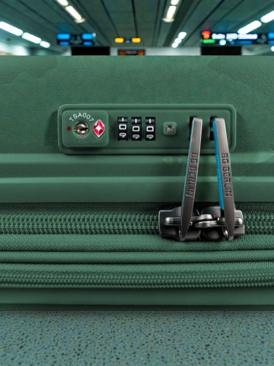Bg Berlin Cabin Travel Suitcase Soda Dark Green With 4 Wheels Height 54cm
