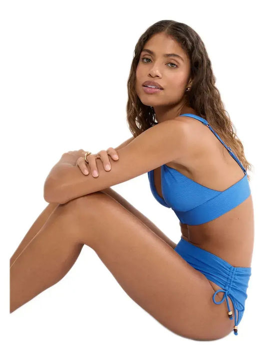 Summer Bikini Slip with Laces Deep Blue