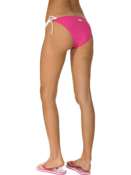 Bikini Slip με Κορδονάκια Φούξια