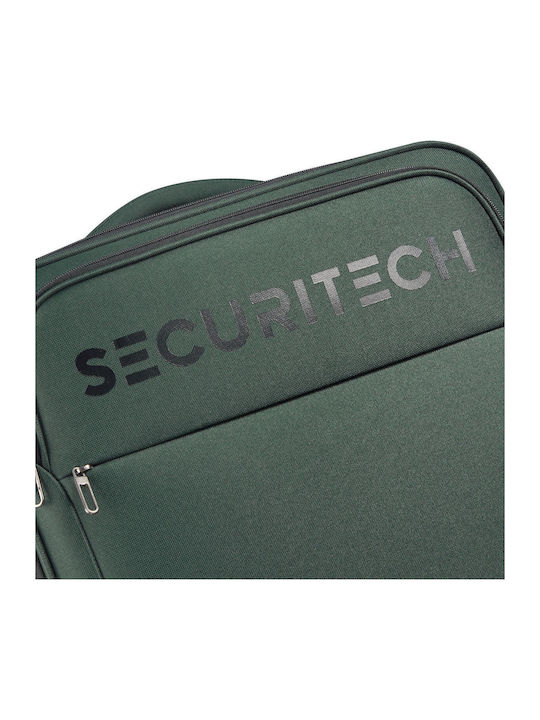 Securitech by Delsey Βαλίτσα Ταξιδίου Καμπίνας Υφασμάτινη Vanguard Green με 4 Ρόδες Ύψους 55εκ.