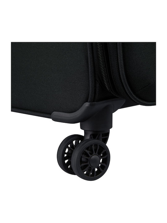 Securitech by Delsey Μεγάλη Βαλίτσα Ταξιδίου Υφασμάτινη Black με 4 Ρόδες Ύψους 76εκ.