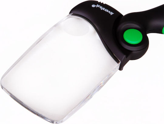 Levenhuk Zeno Read Zr14 Magnifier 2/6x Magnification 100x60/20 Mm Aperture Led Lamp Brightness Adjustment Battery Powered Plastic
