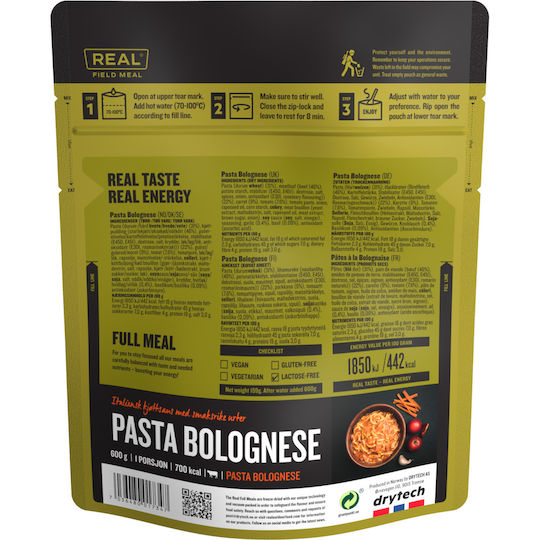 Drytech Meal Pasta Bolognese Έτοιμο Γεύμα με Μακαρόνια 703kcal 159gr