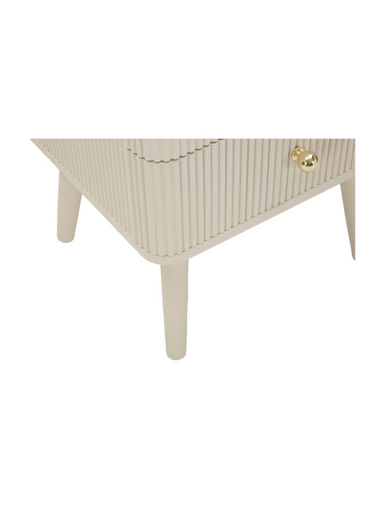 Wooden Bedroom Chest of Drawers with 5 Drawers Ecru 37.5x34x89cm