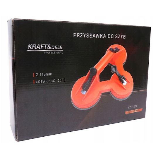 Kraft & Dele Τριπλή Βεντούζα Πλαστική Διαμέτρου 120mm με Ικανότητα Συγκράτησης 150kg