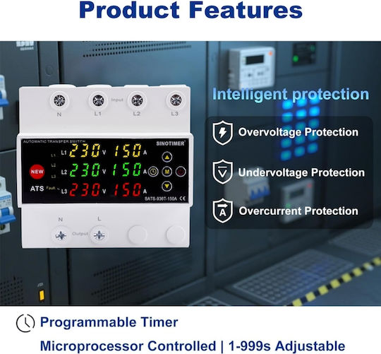 Sinotimer Comutator Schimbare Șină 230V 150A